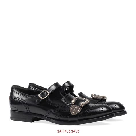 Gucci Queercore Brogue Monk Shoes in Black 